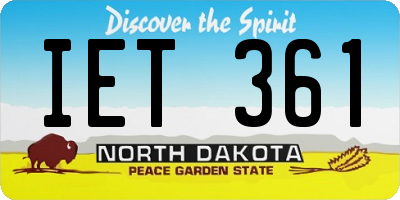 ND license plate IET361