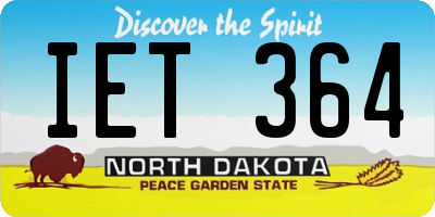 ND license plate IET364