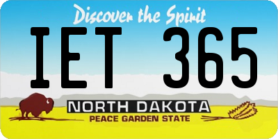 ND license plate IET365