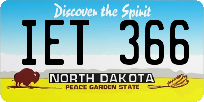 ND license plate IET366