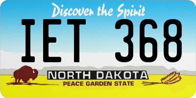 ND license plate IET368