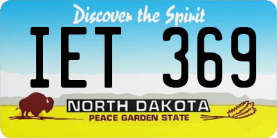 ND license plate IET369