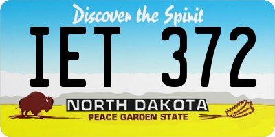 ND license plate IET372