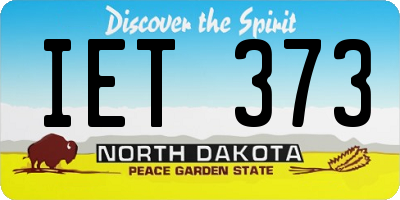 ND license plate IET373