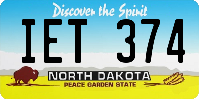 ND license plate IET374