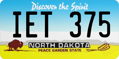 ND license plate IET375