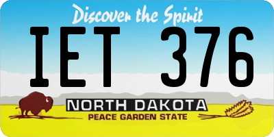 ND license plate IET376