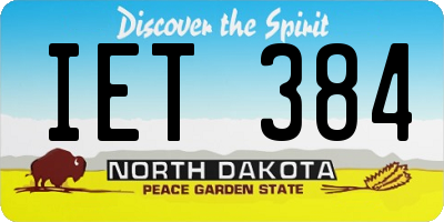 ND license plate IET384