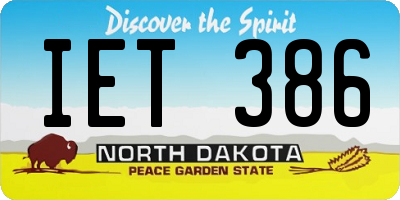 ND license plate IET386