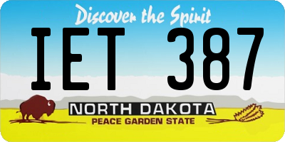 ND license plate IET387