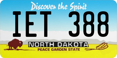 ND license plate IET388
