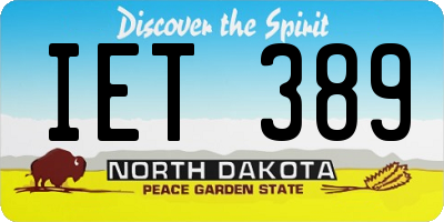 ND license plate IET389