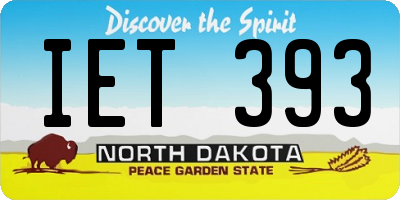 ND license plate IET393