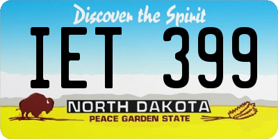 ND license plate IET399