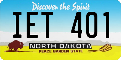 ND license plate IET401