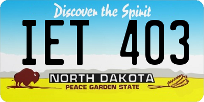 ND license plate IET403