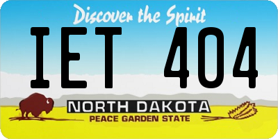 ND license plate IET404