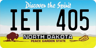 ND license plate IET405