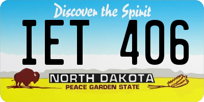 ND license plate IET406