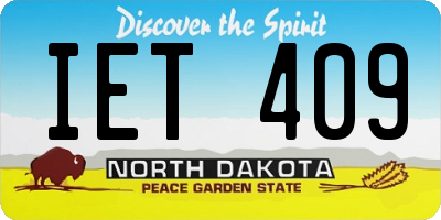 ND license plate IET409