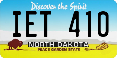 ND license plate IET410
