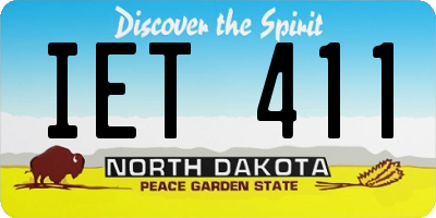 ND license plate IET411