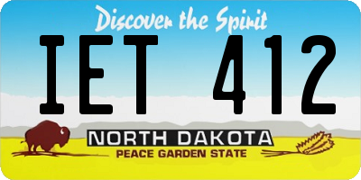 ND license plate IET412