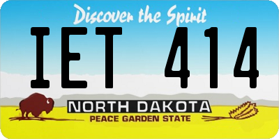 ND license plate IET414