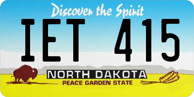 ND license plate IET415