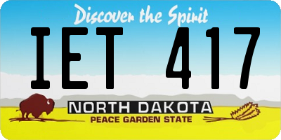ND license plate IET417