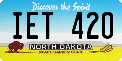ND license plate IET420