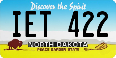ND license plate IET422