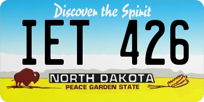 ND license plate IET426