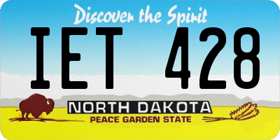 ND license plate IET428