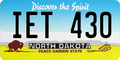 ND license plate IET430