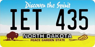 ND license plate IET435