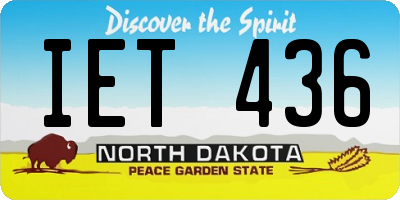 ND license plate IET436