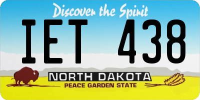 ND license plate IET438