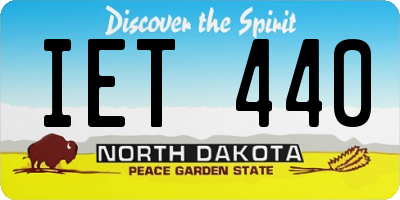 ND license plate IET440