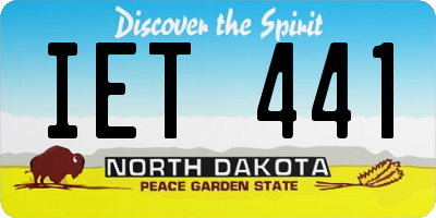 ND license plate IET441