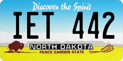 ND license plate IET442