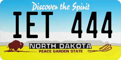 ND license plate IET444