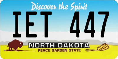 ND license plate IET447