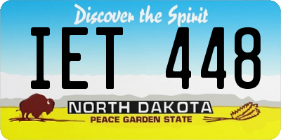 ND license plate IET448