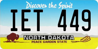 ND license plate IET449