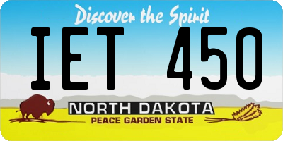 ND license plate IET450