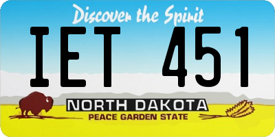ND license plate IET451