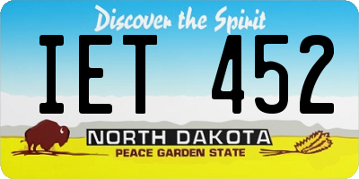 ND license plate IET452