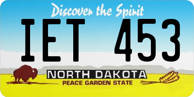 ND license plate IET453