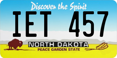 ND license plate IET457